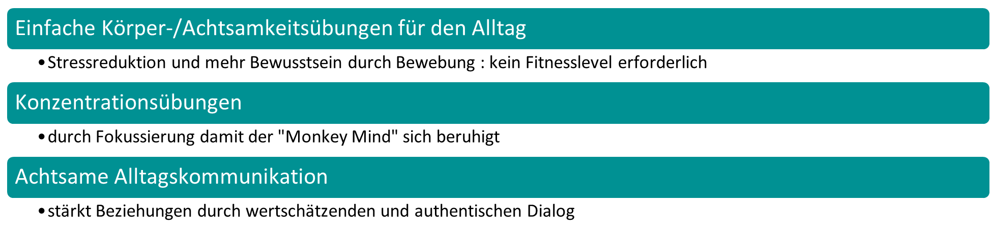 Achtsamkeits-Übungen